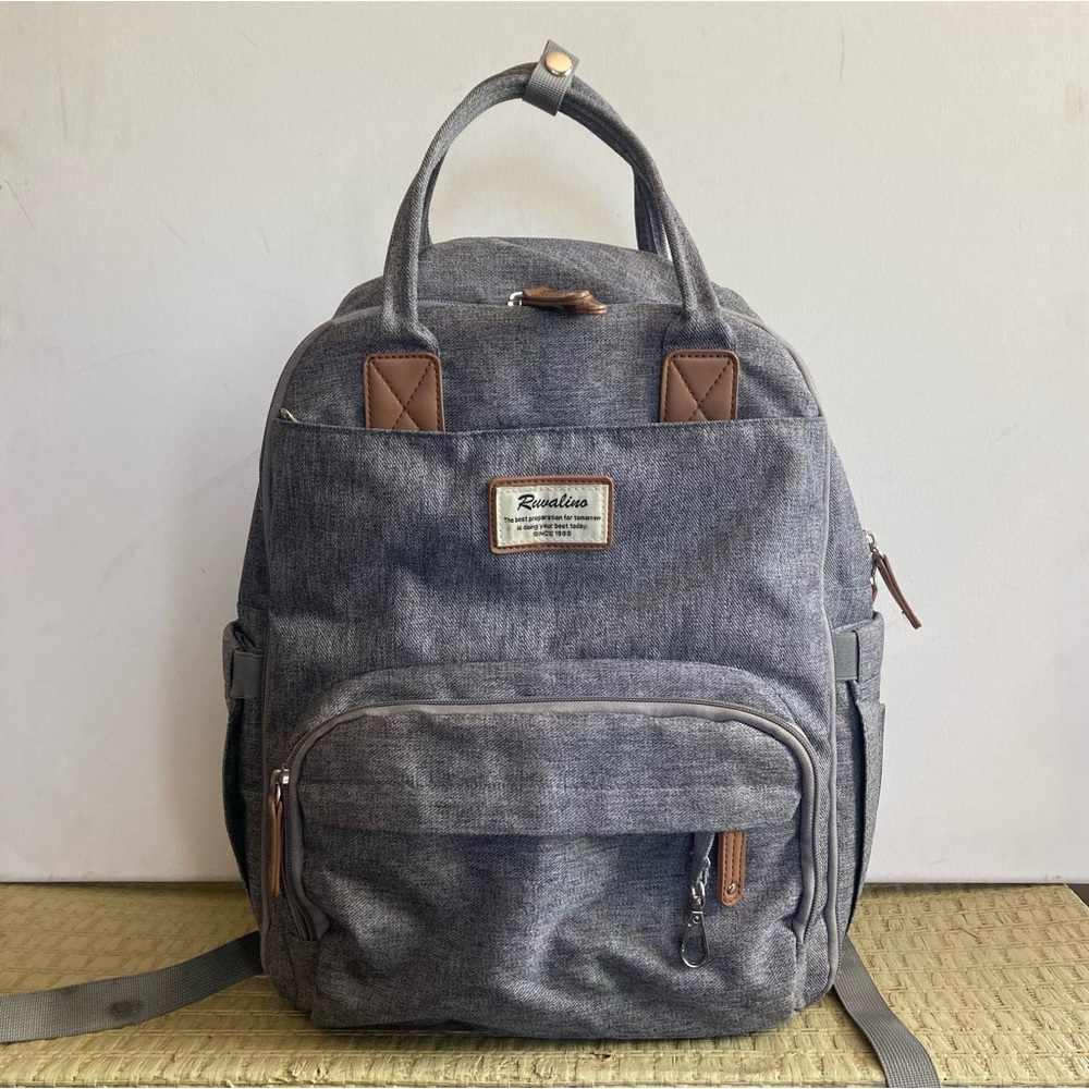 Ruvalino Backpack Diaper Bag in Gray boy girl multifunction travel pack baby